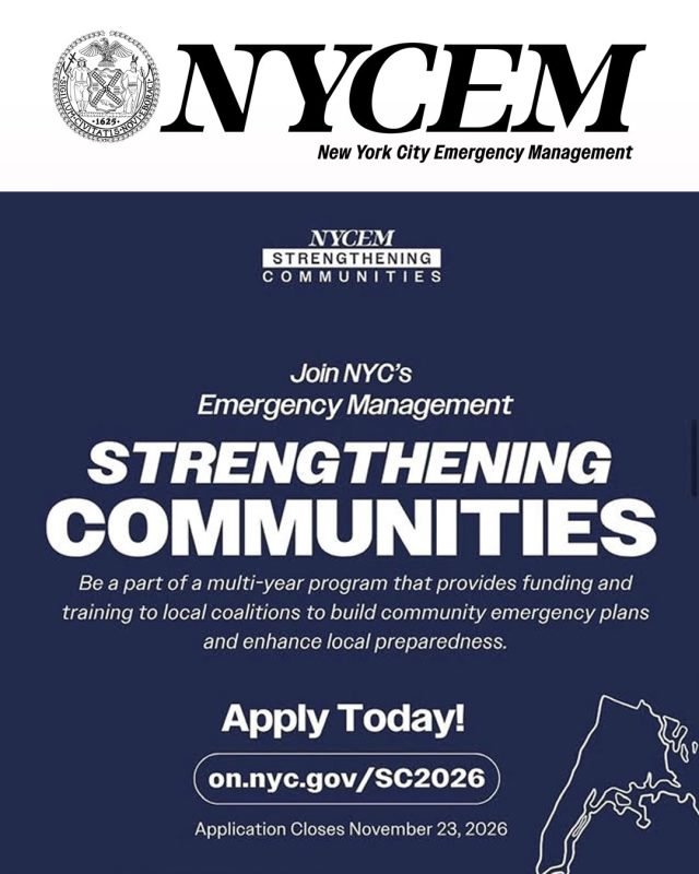 NYCEM Strengthening Communities. Apply by Nov 23.